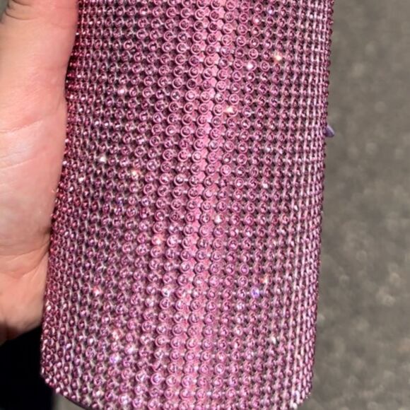 Pink Rhinestone Water Bottle with Pink Crystals & Detachable Strap - Picture 3 of 5
